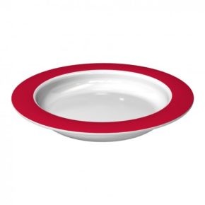 Teller mit rotem Rand, piatto con bordo rosso, Ornamin